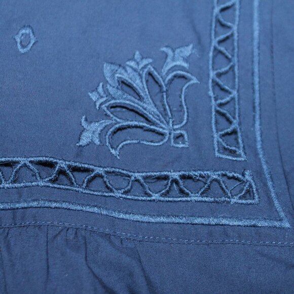 Loft Dark Navy Boho Puff Long Sleeve Top - Picture 9 of 11